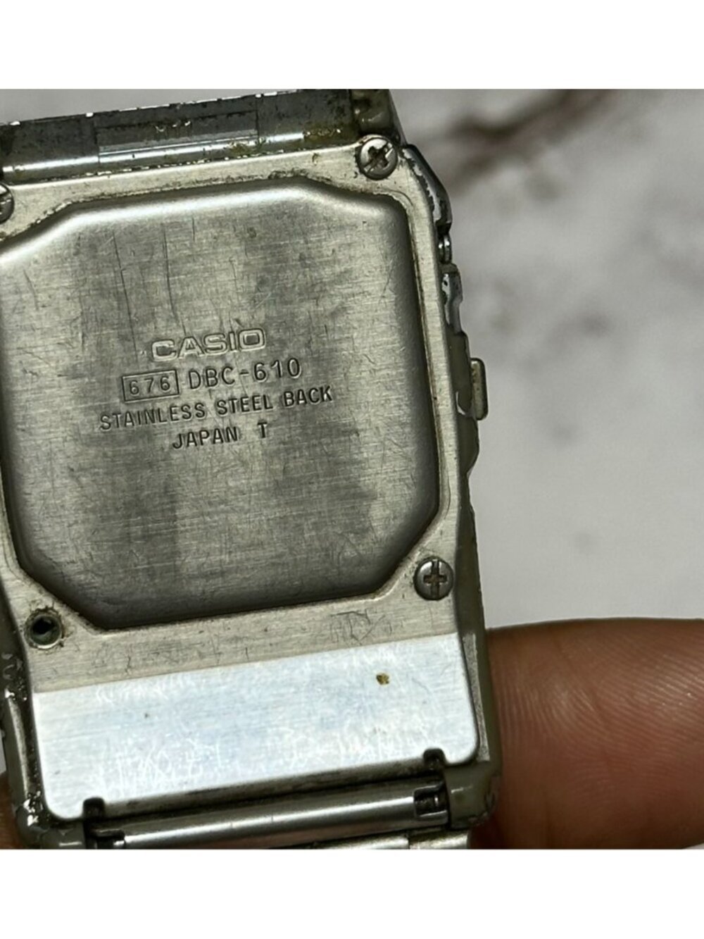 VTG. Casio Data Bank DBC 610 Watch Digital Silver Tone Telememo Parts Repair - Picture 3 of 8